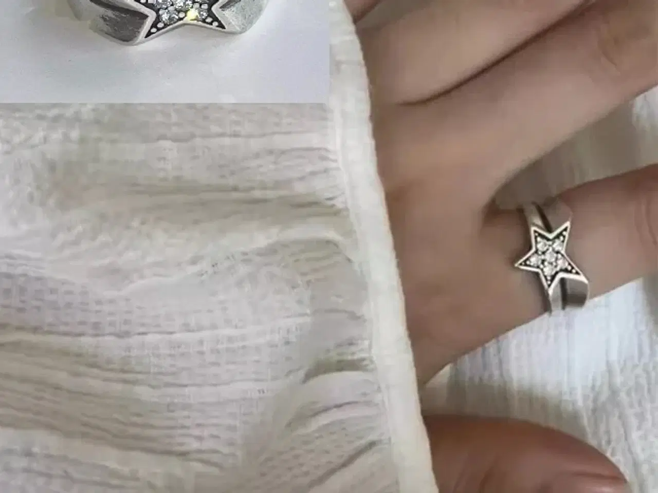 Billede 1 - * Sterlingsølv; Smuk stjerne-fingerring