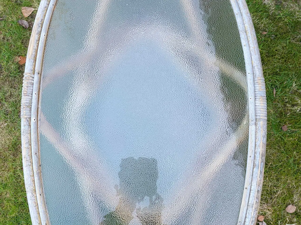 Billede 4 - Unikt stort bambusbord med to glasplader