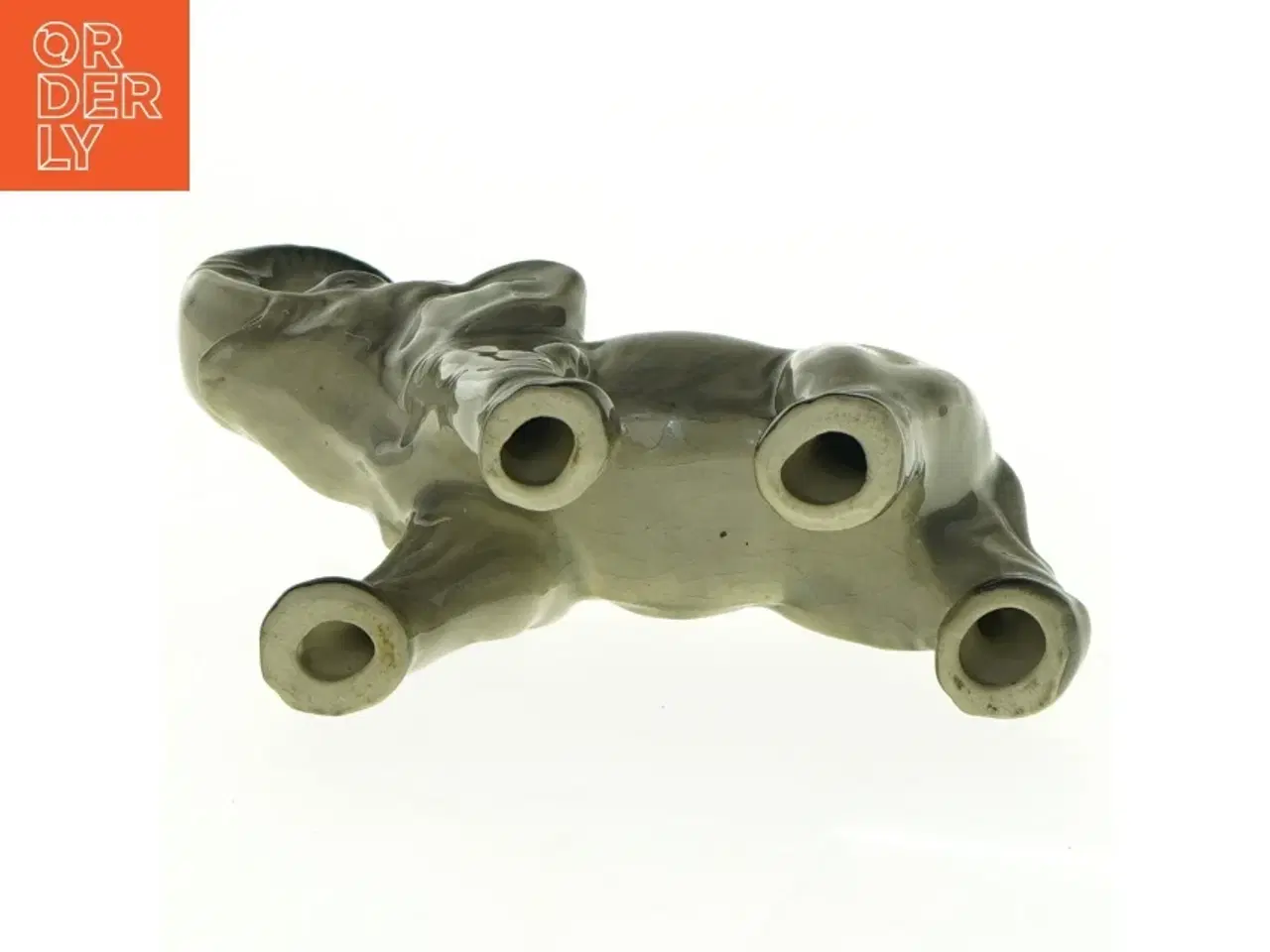 Billede 4 - Elefant med løftet snabel i porcelæn (str. 17 x 15 cm)