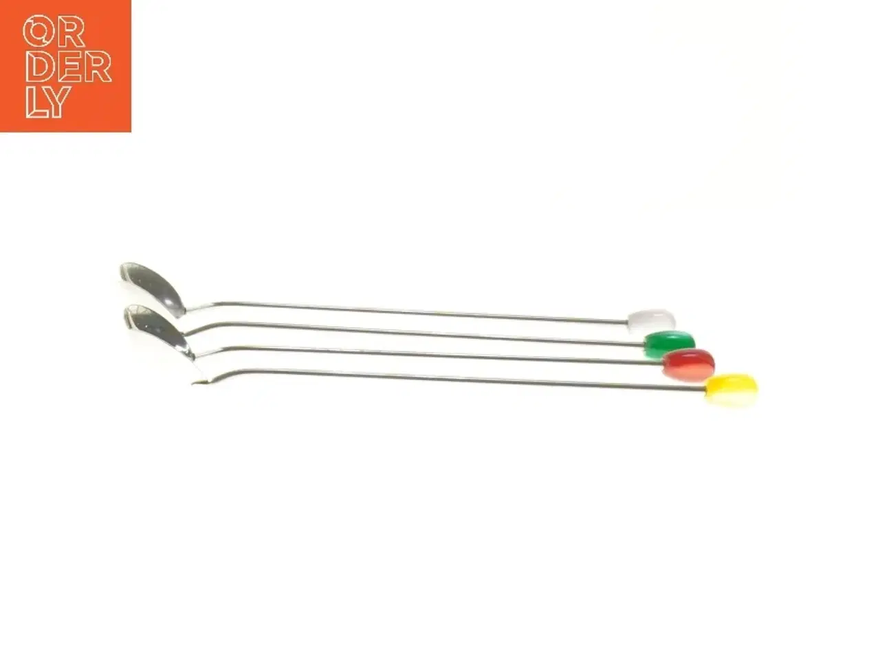 Billede 3 - 4 lange skeer med farvet håndtag - 18 cm