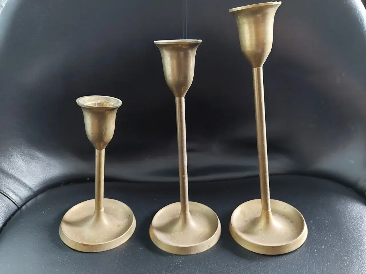 Billede 2 - 3 stk. messing lysestager
