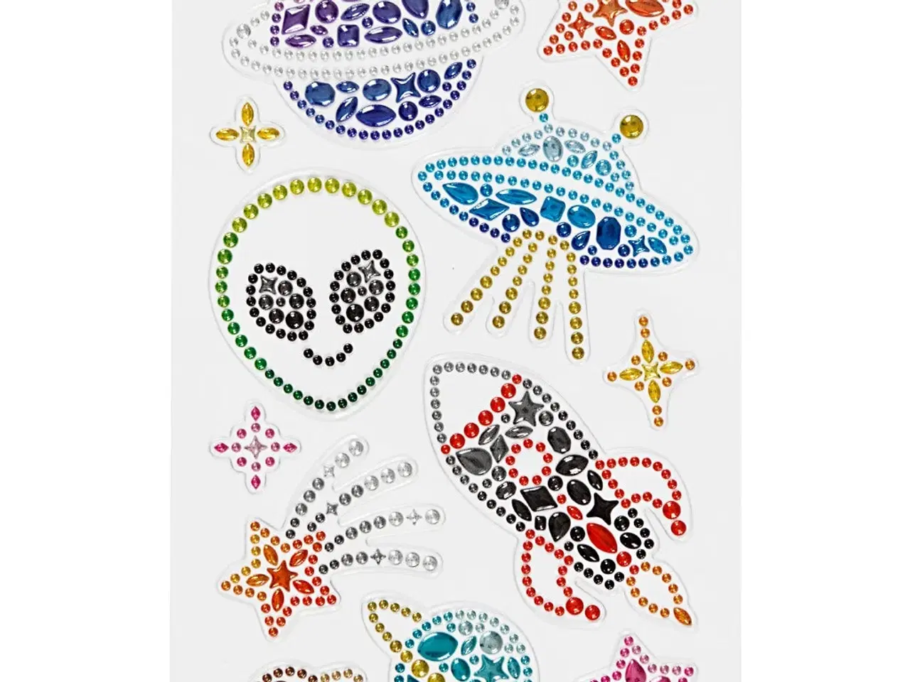 Billede 1 - Diamond stickers, rummet, ark 10x16 cm, 1 ark