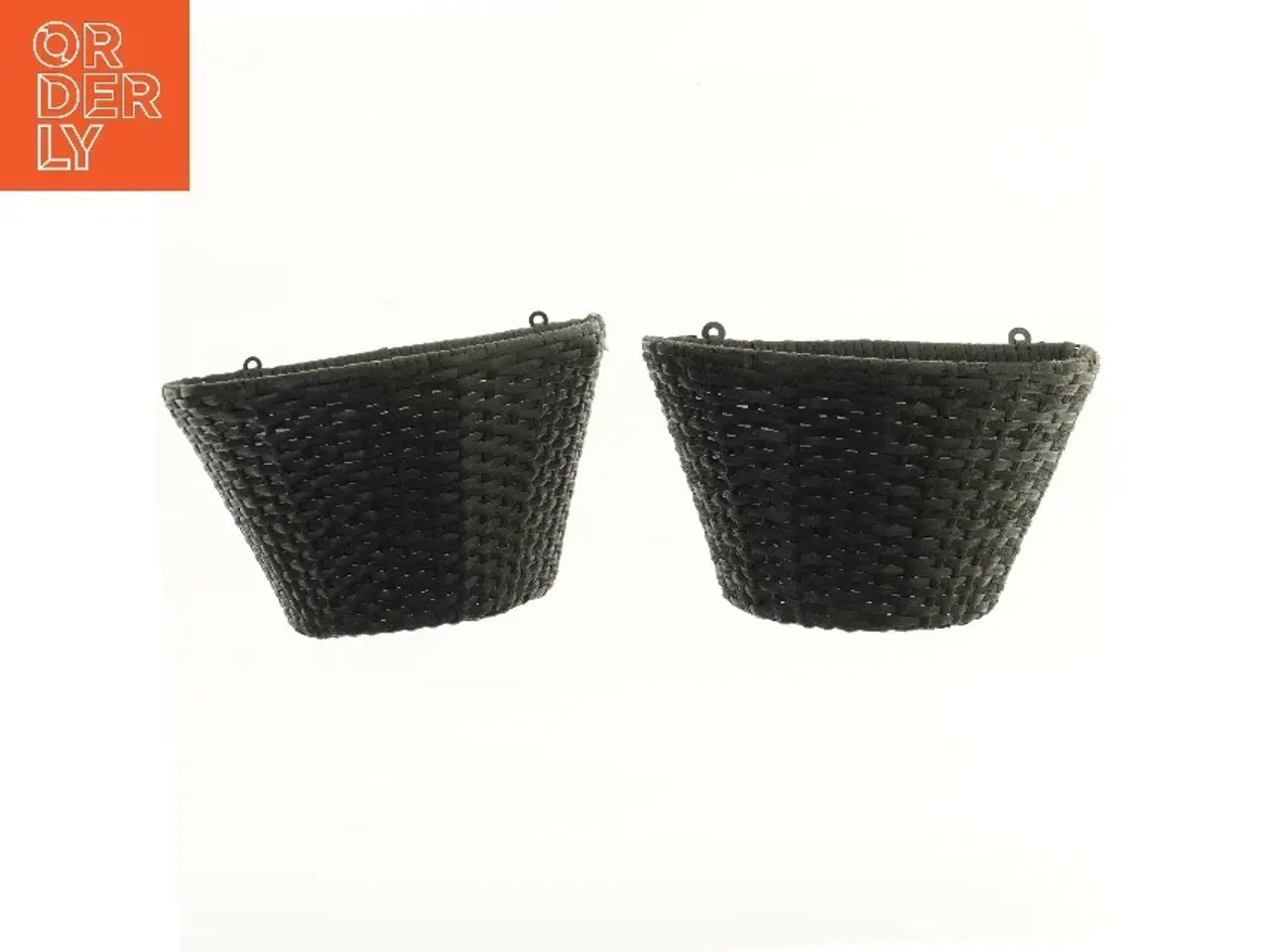 Billede 1 - To vægkurve i sort flet - nye og ubrugtr