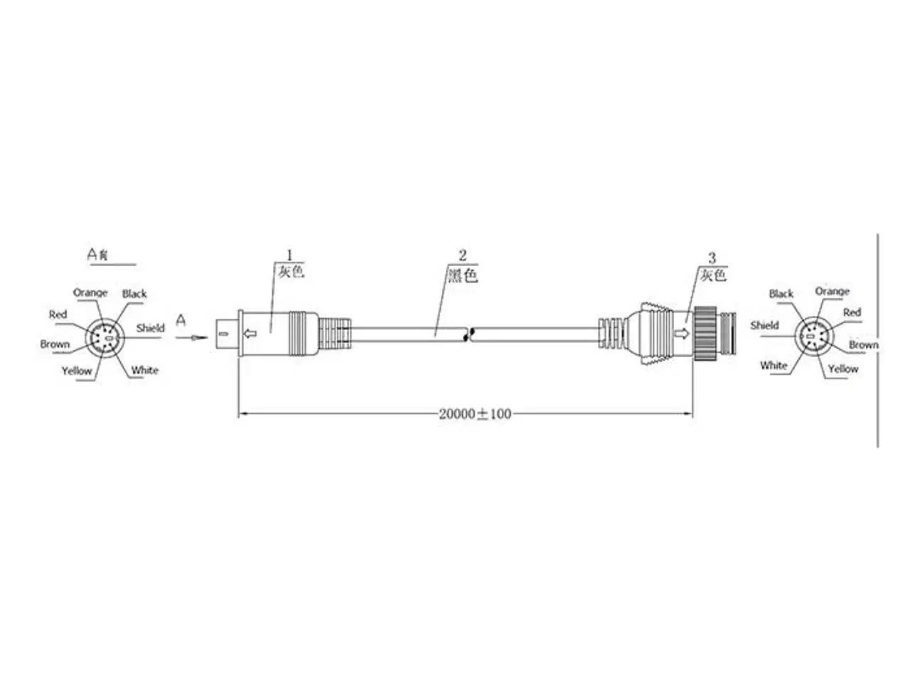 Billede 1 - 20 m. Kabel-6 pin vådt miljø