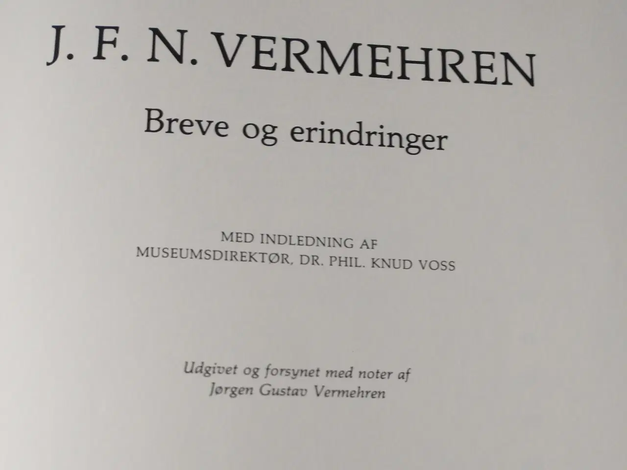 Billede 2 - Breve og erindringer - J. F. N. Vermehren