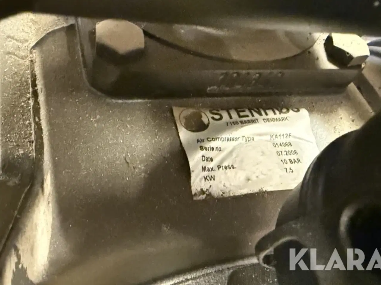Billede 10 - Stenhøj KA112F 7,5 Kw Kraftig stempelkompressor