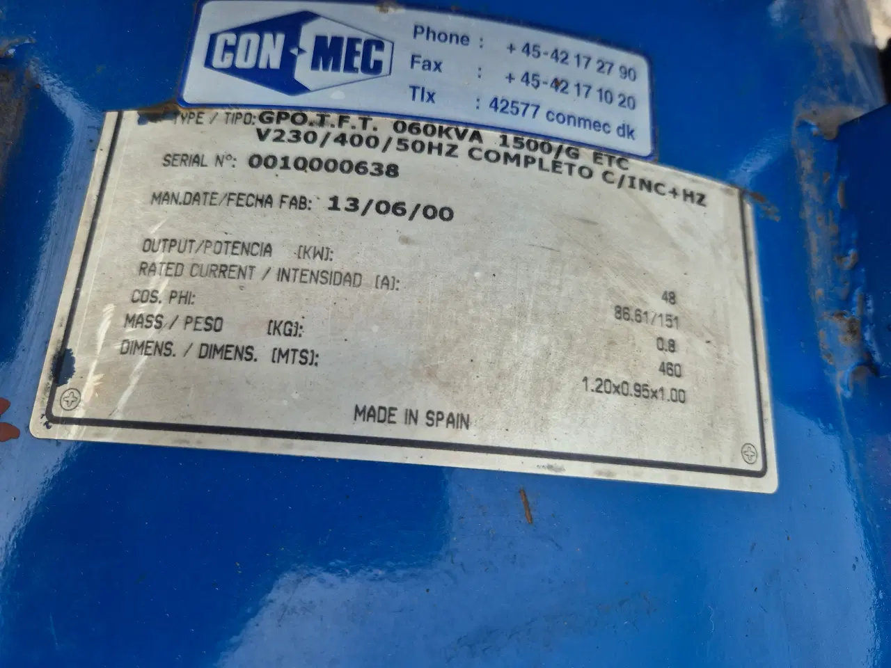 Billede 6 - Himoinsa/Genmotor Pto Generator 60Kva.