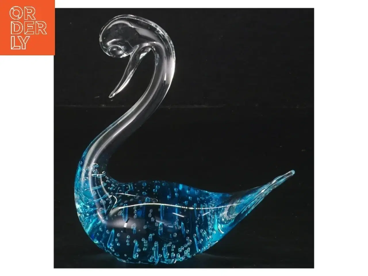 Billede 1 - Glas svane figur (str. 11x5x12 cm)fra holmegaard