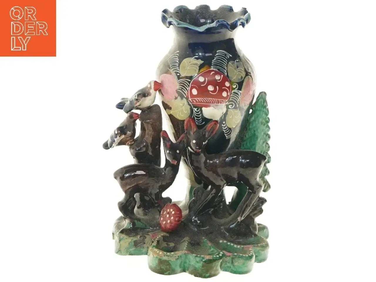 Billede 1 - Dekorativ vase med skovmotiver (str. 21,5 cm)