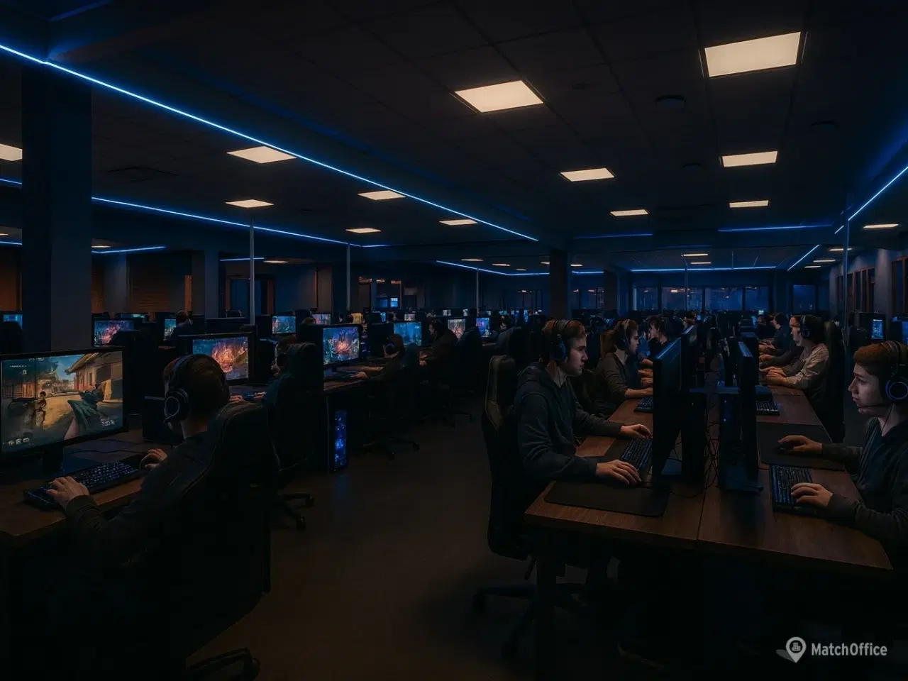 Billede 25 - Suveræn Beliggenhed – Showroom. Klinik, Butik, Gaming, Kontor mm. – Stort åbent areal i midten og mindre cellekontorer i glas.