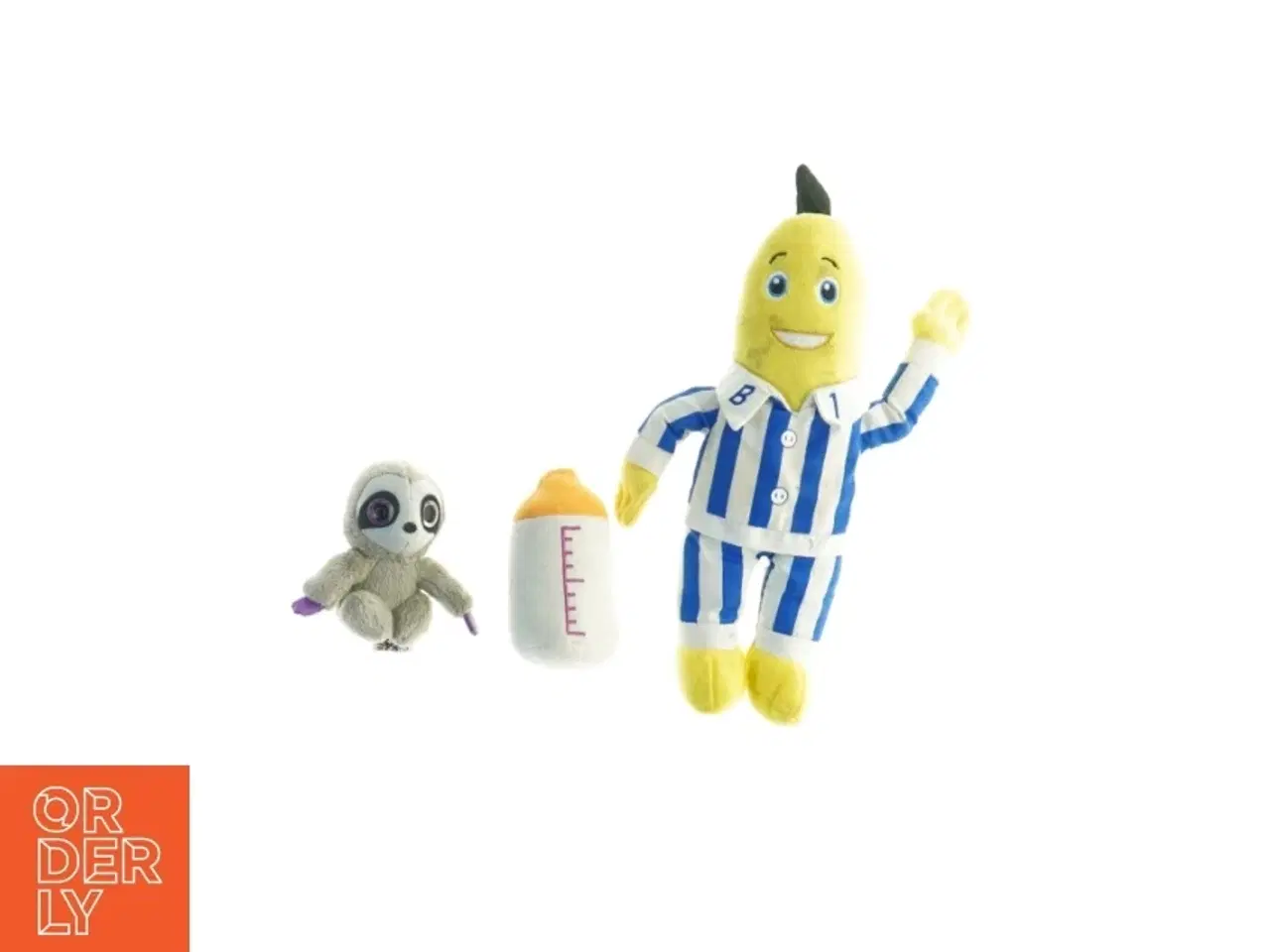 Billede 1 - Bananer i Pyjamas, blød sutteflaske og lille dovendyr/abe (str. 24 x 11 cm til 8 x, 5 cm)