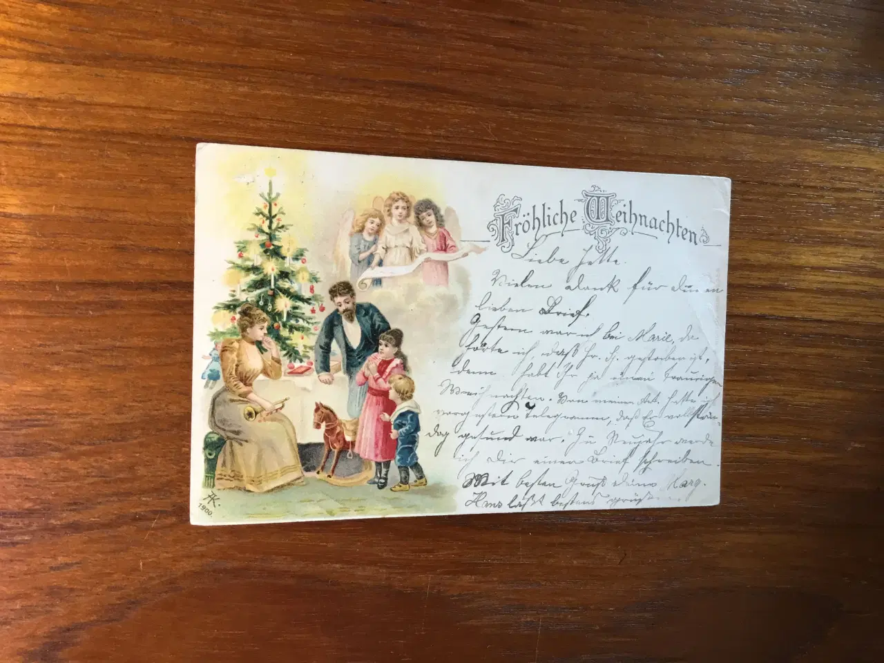 Billede 1 - Frimærker. Gammelt tysk julekort stp. år 1900