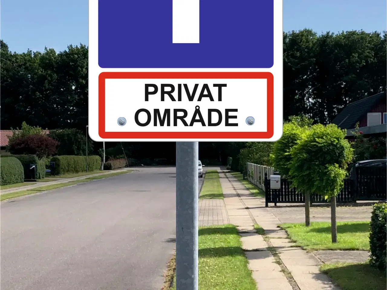 Billede 3 - Skilte: Blind vej - med / uden sti, Privat område 
