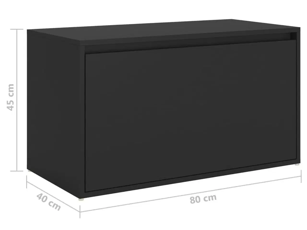 Billede 8 - Entrébænk 80x40x45 cm konstrueret træ sort