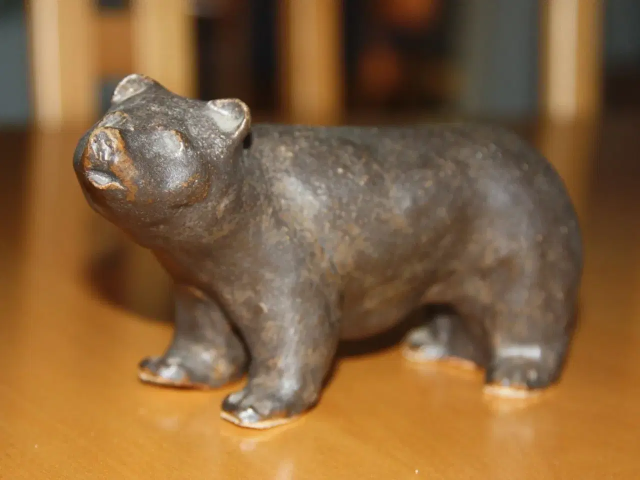 Billede 1 - Keramisk bjørn figur L.: 17 cm H.: 9 cm