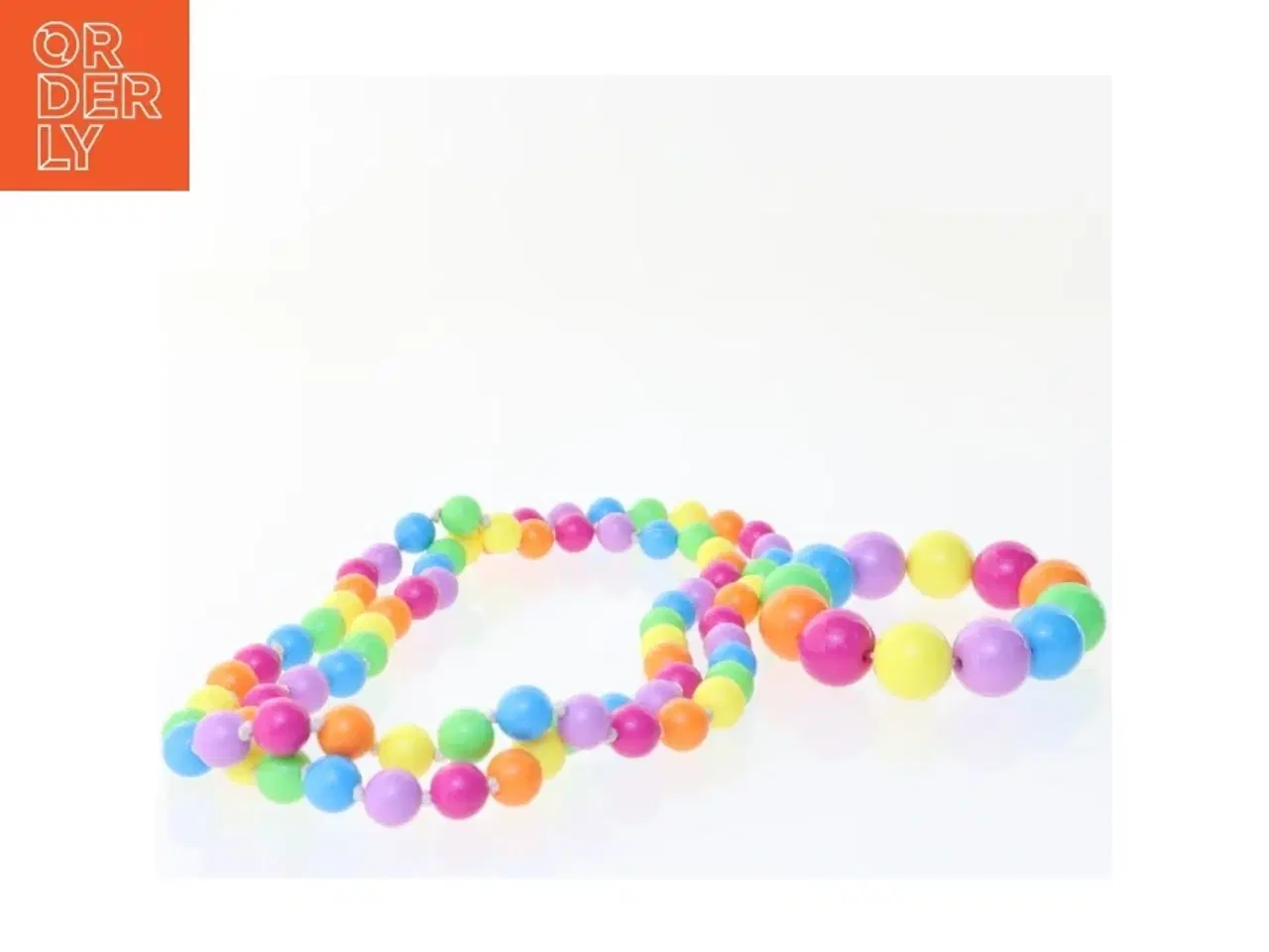 Billede 1 - Farverige perlehalskæde og armbånd (str. Y 42 cm og. ø 9 cm)