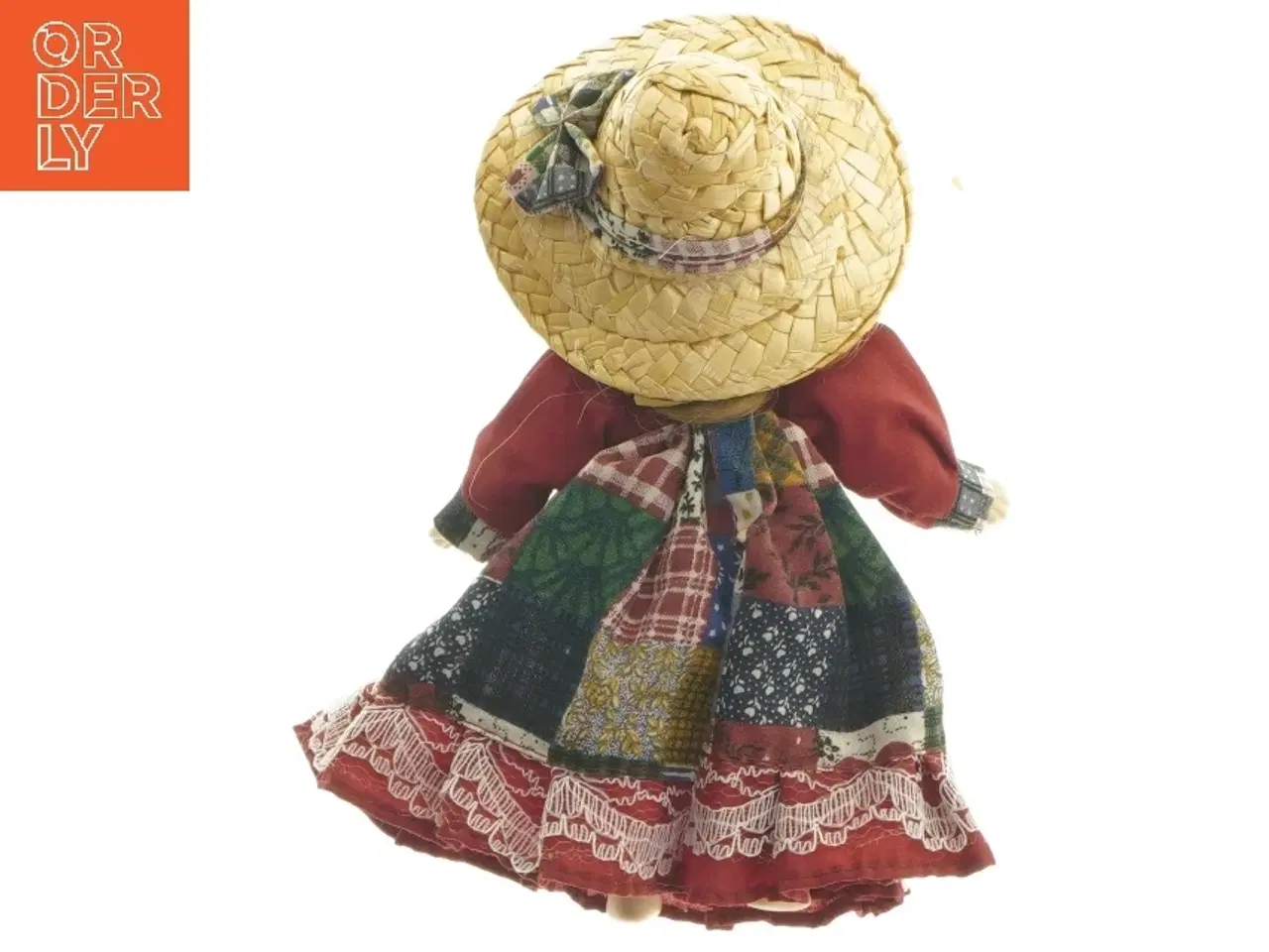 Billede 2 - Dukke med stråhat (str. 17,5 cm)
