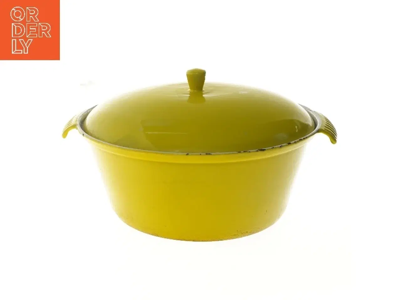 Billede 1 - Antik støbejernsgryde med låg, den originale  (str. Ø 28,5 cm)