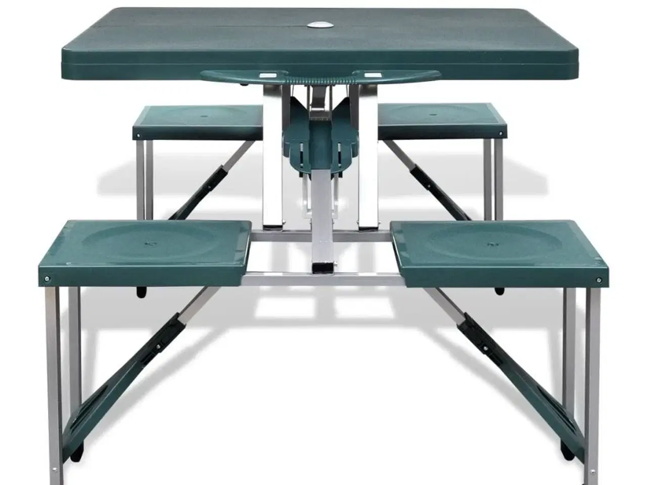 Billede 3 - Foldbart campingbordsæt 4 taburetter aluminium ekstra let grøn