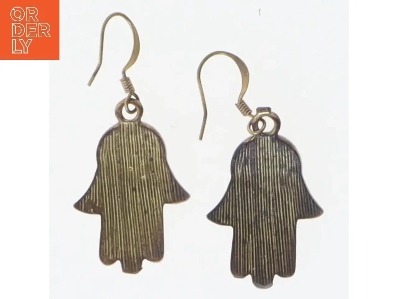 Billede 2 - Hamsa øreringe med sten (str. 4 cm)