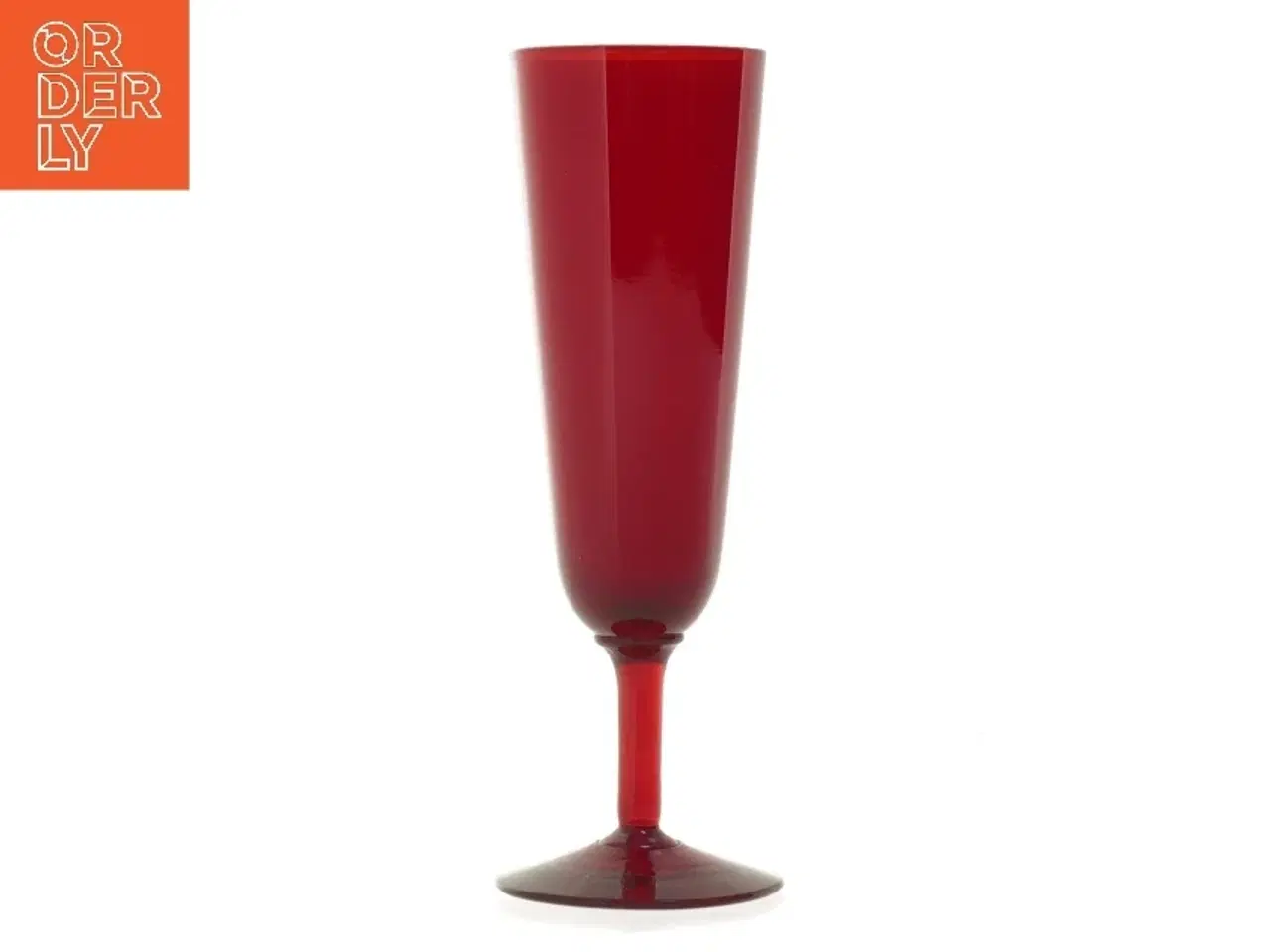 Billede 3 - Rødt champagne glas (str. 18 cm)