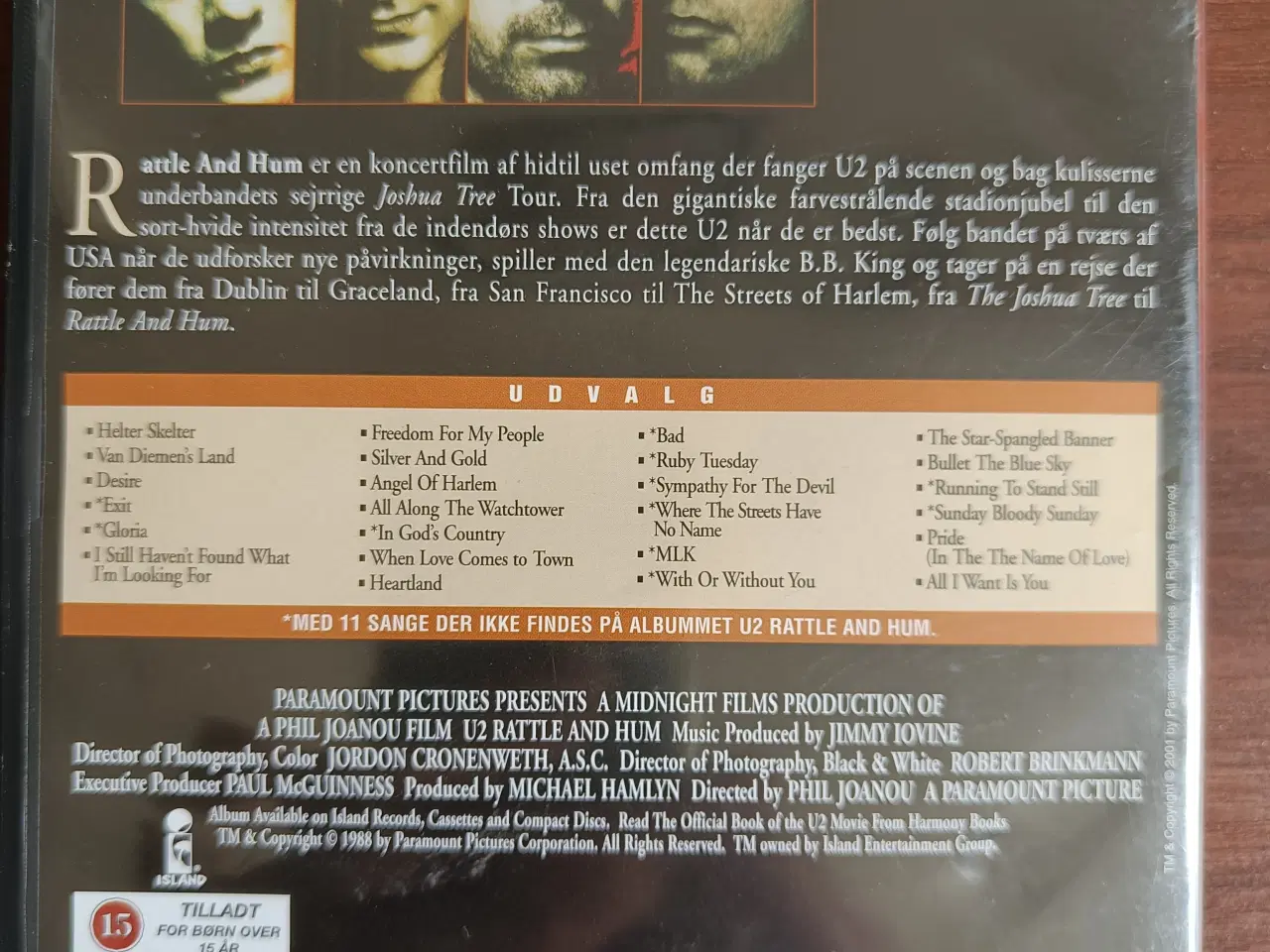 Billede 2 - DVD U2 Rattle And Hum The Movie