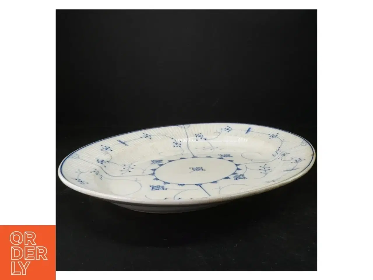 Billede 3 - Blåt og hvidt porcelænsfad (str. 45 x 36 cm)