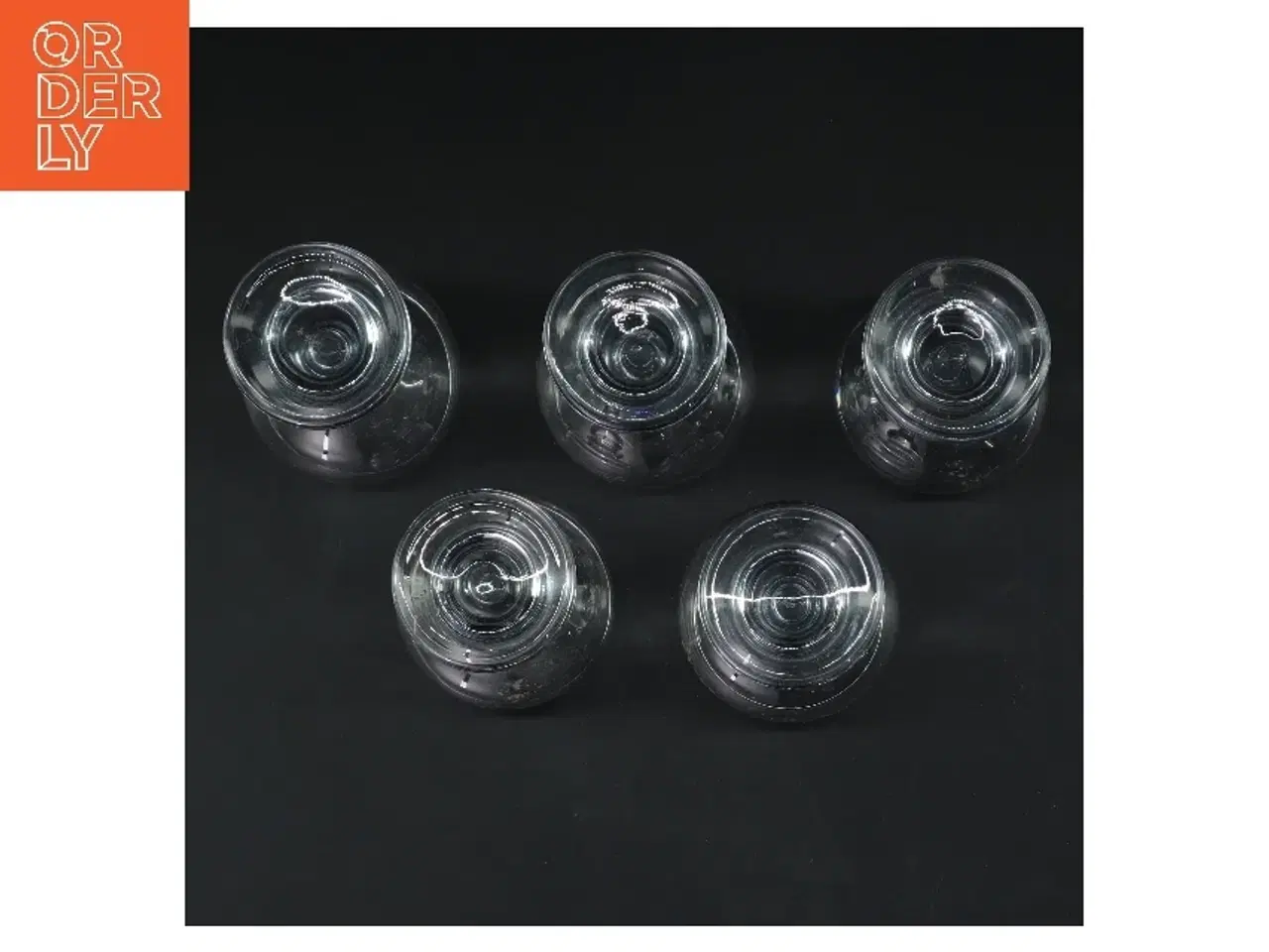 Billede 3 - Set af 5 klare glas fra holmegård (str. 5 stk Ø 5,5 cm højde 10 cm)