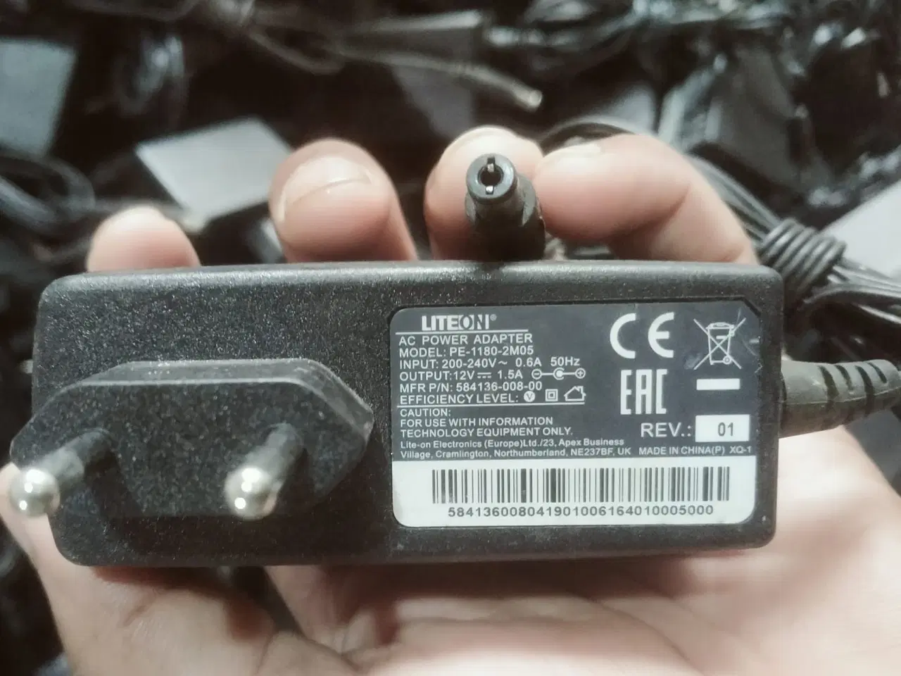 Billede 1 - Strømforsyning/lader AC/DC Adaptor 12V= 1500mA