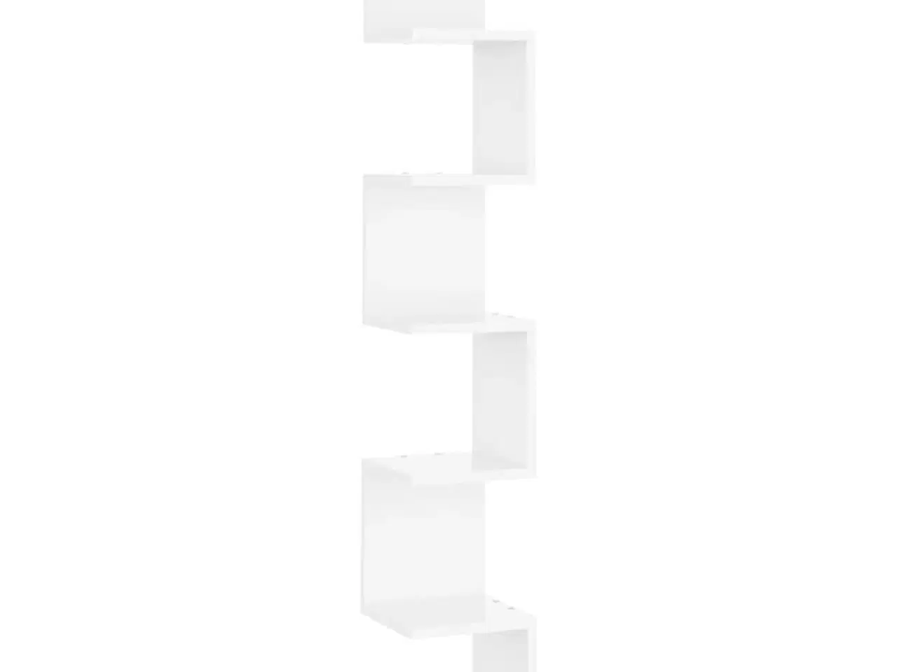Billede 2 - Hjørnehylde 20x20x127,5 cm spånplade hvid højglans
