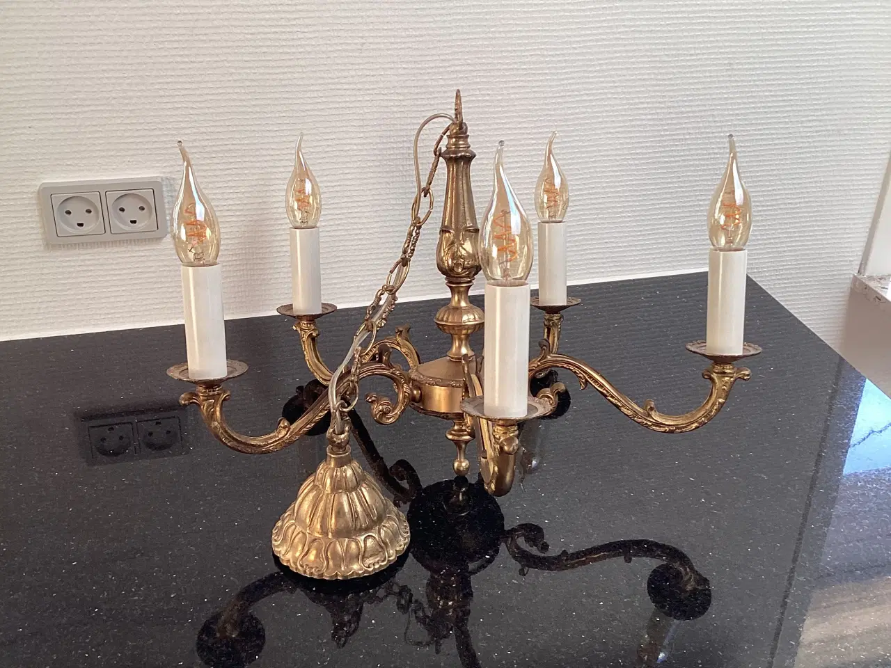 Billede 1 - Antik Messing lysekrone