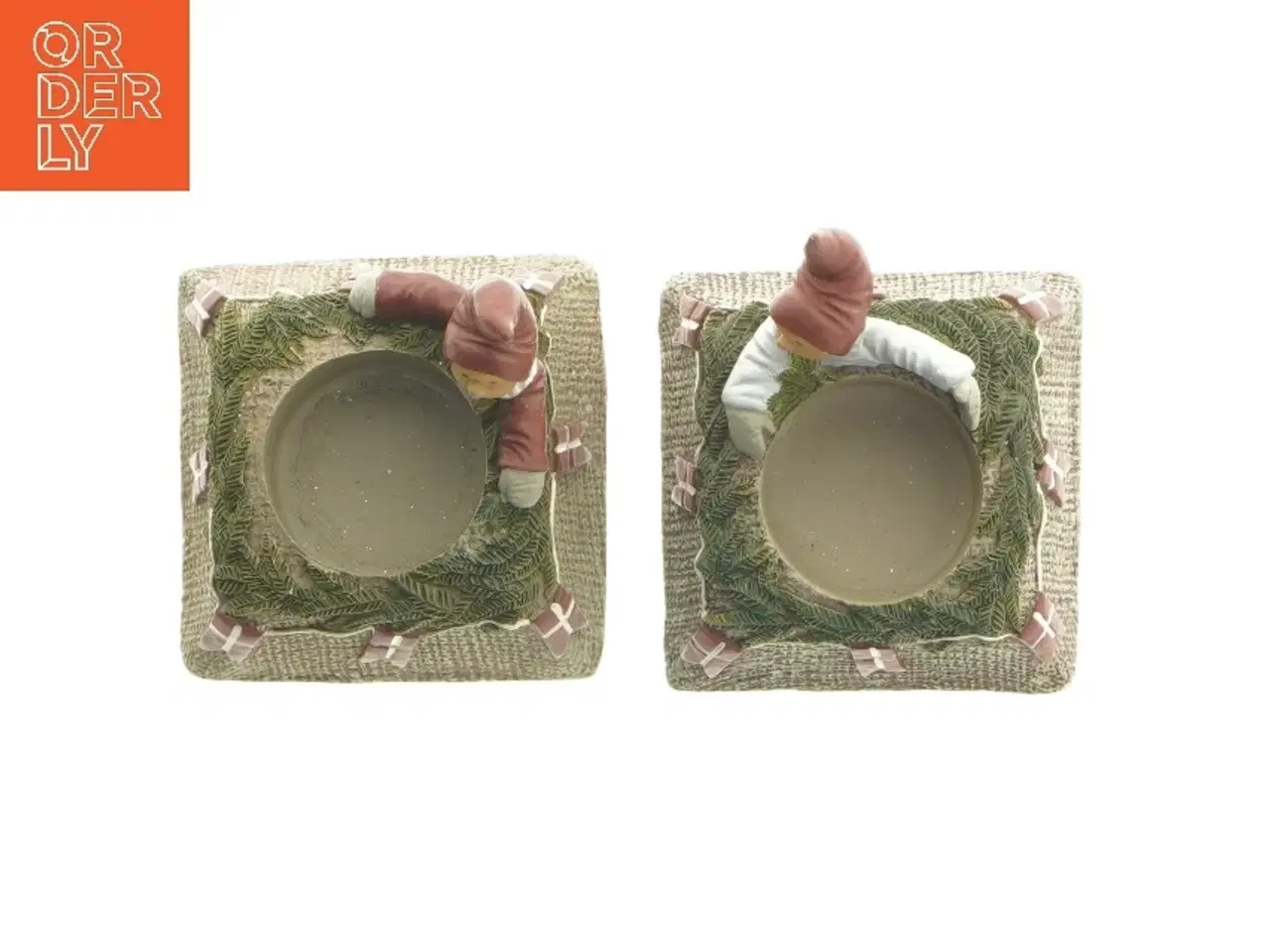 Billede 2 - KLarborg Julelysestager med nisser (str. 9x9 cm)