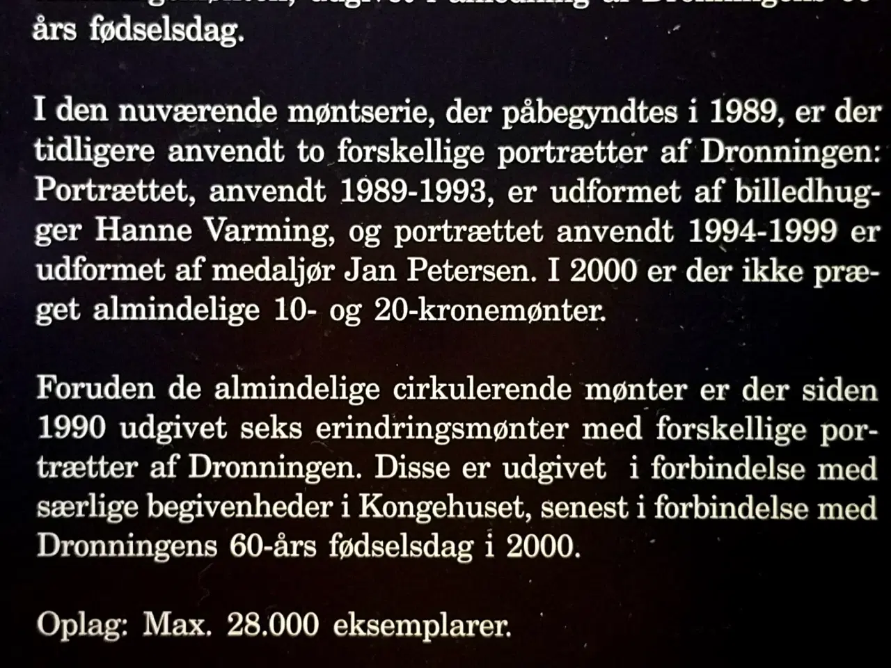 Billede 5 - DET KGL MØNTSÆT 2001 OPLAG 28.000 Stk! MARGRETHE