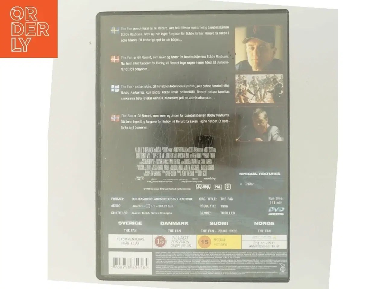 Billede 3 - The Fan (1996) [DVD] med Robert De Niro (DVD)