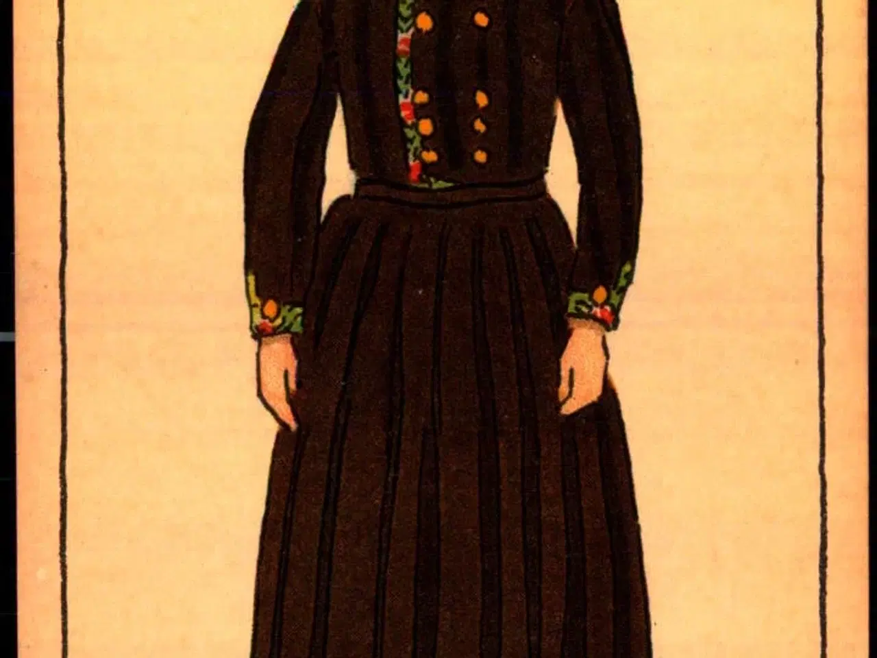 Billede 1 - BW - Fanødragt ca. 1880 - Dansk Folkemuseum - Alfred Jocobsen 37 - Ubrugt