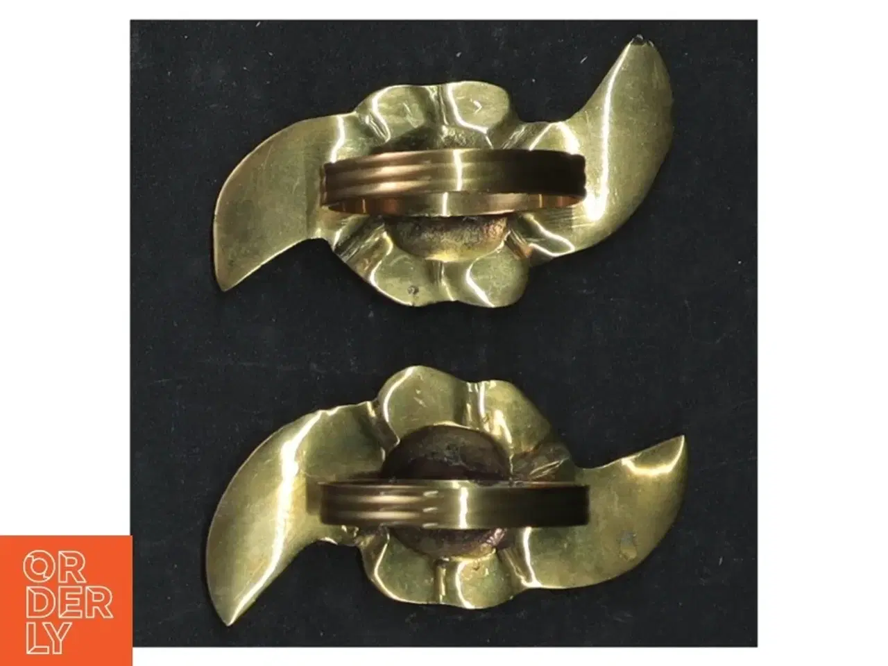 Billede 3 - Serviet messing ringe med rose motiv