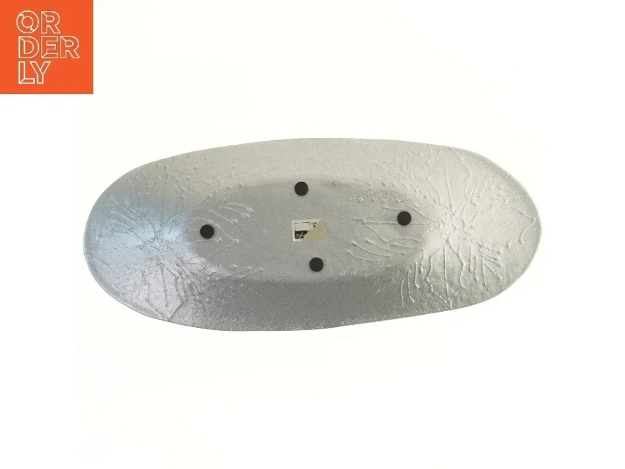 Billede 2 - Oval glasfad med bladmotiv (str. 44x18 cm)