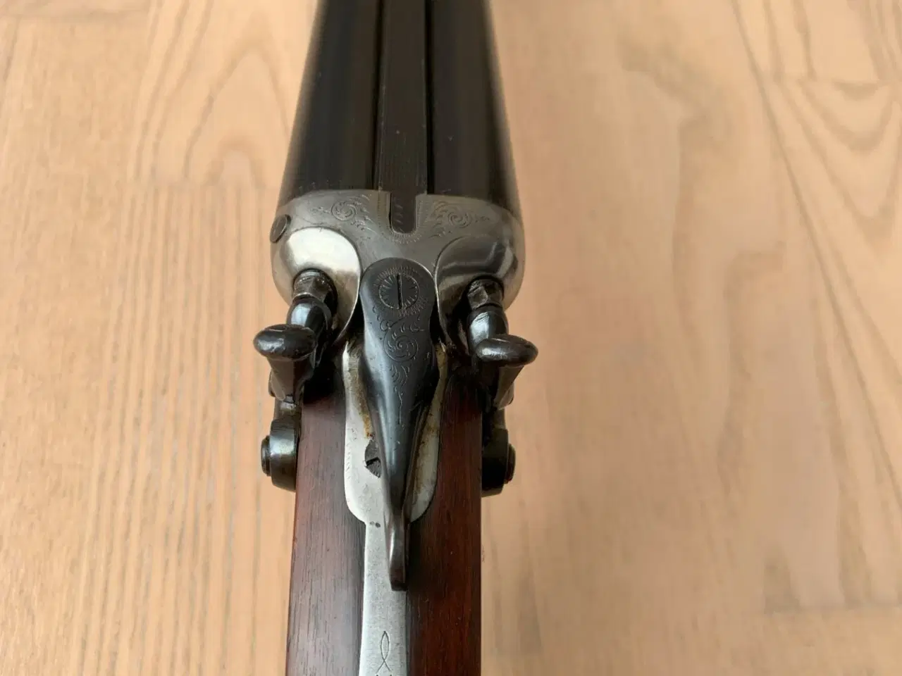Billede 3 - Haglgevær, belgisk med haner, kaliber 12/65