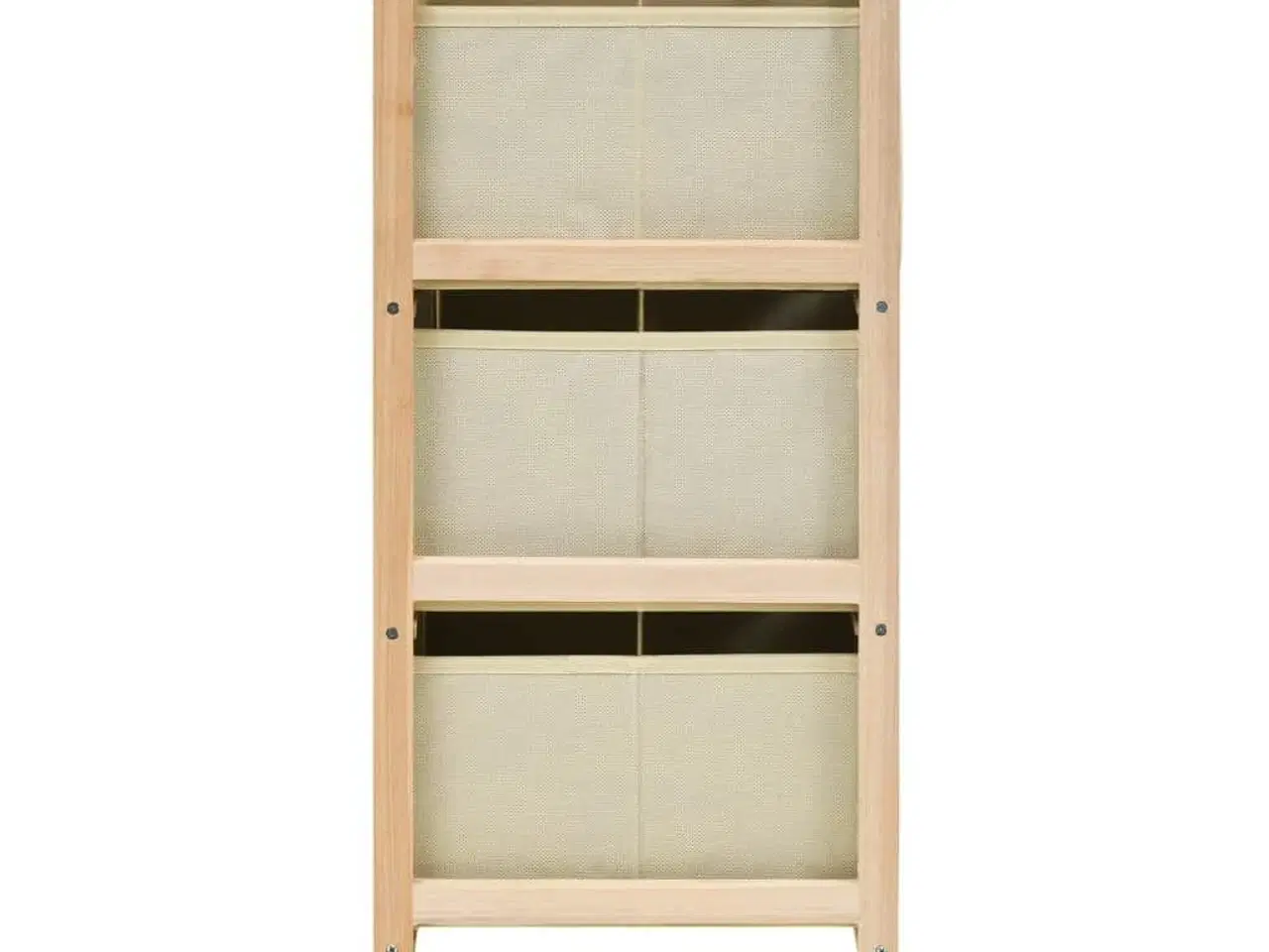 Billede 4 - Opbevaringsstativ med 3 stofkurve cedertræ beige