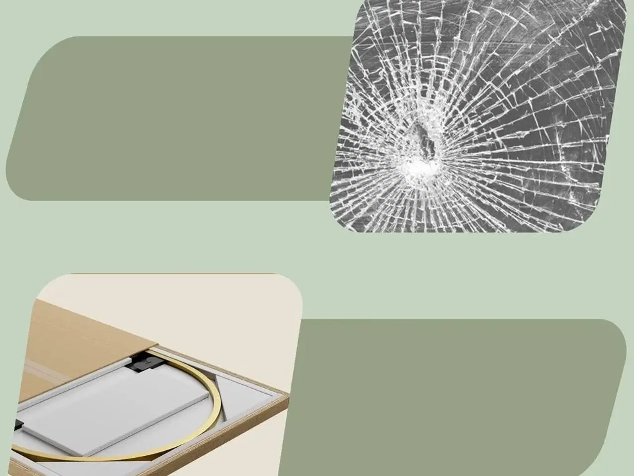 Billede 6 - Buet gulvspejl 160 × 50 cm med stander – hærdet glas, aluminium, lys guld