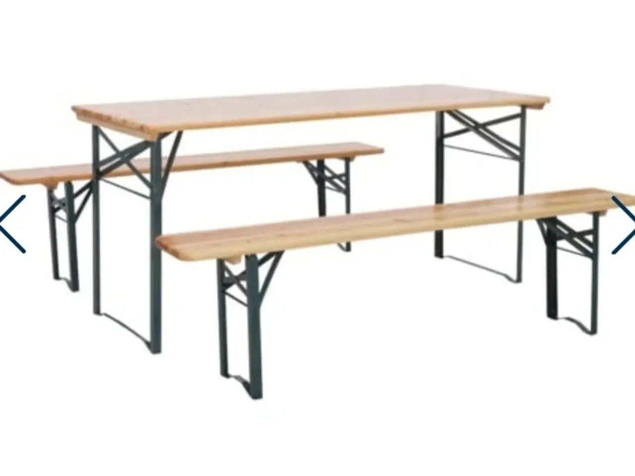 Billede 1 - UDLEJES - 1 bord og 5 bænke