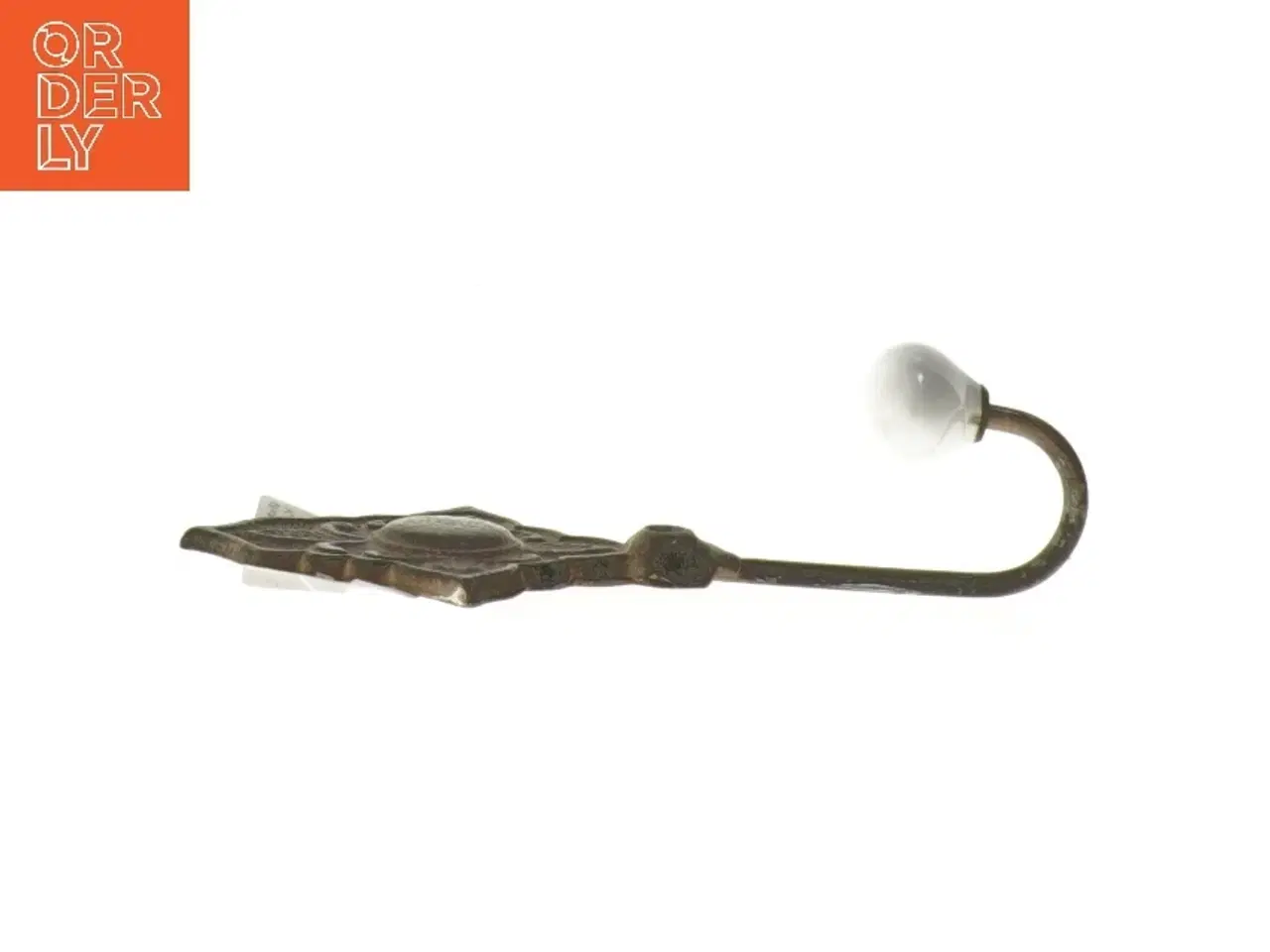 Billede 3 - Vægkrog med porcelænsknop (str. 16 cm)