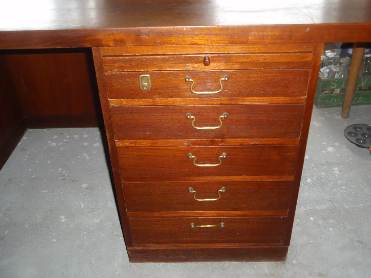 Billede 6 - Gl. unik Teak konference skrivebord