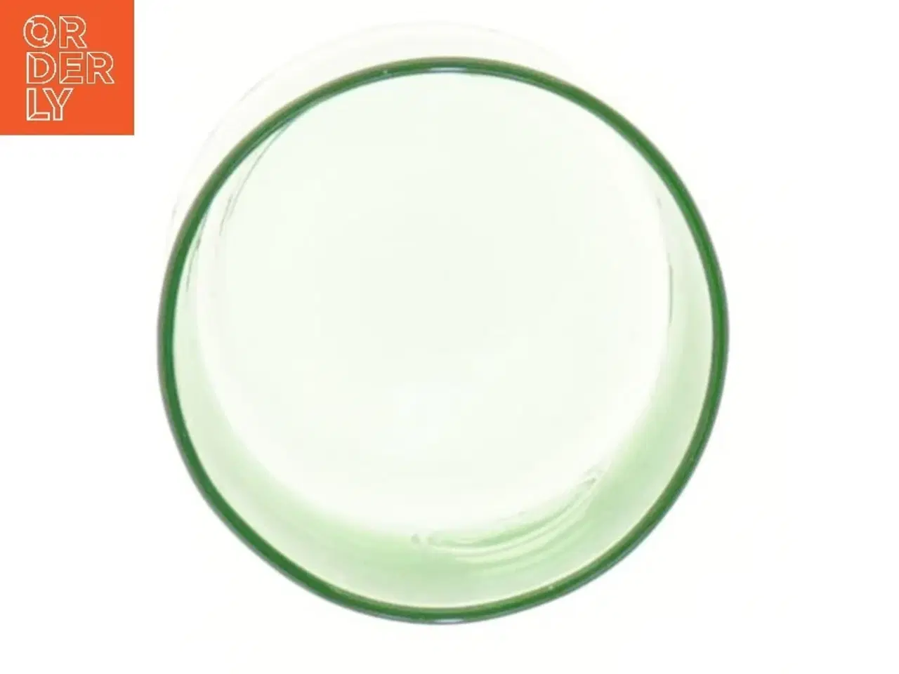 Billede 2 - Grønt glas med fransk lilje motiv (str. 8 cm)