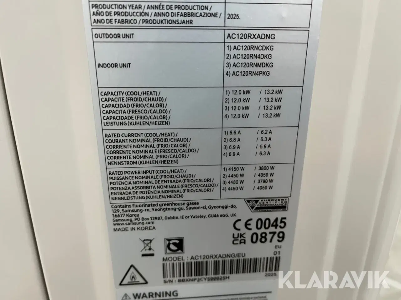 Billede 8 - Udedel Samsung Deluxe AC120RXADNG - 1 styk