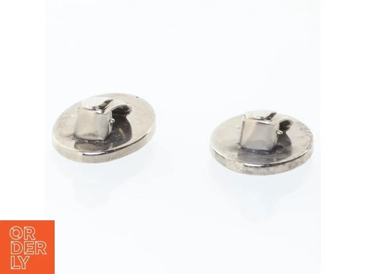 Billede 3 - Ørestikkere med blå mønster (str. 25 x 15 mm)