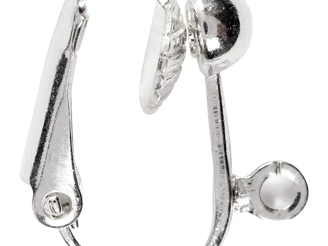 Billede 1 - Elegante forsølvede øreclips til smykkedesign, 6 stk.