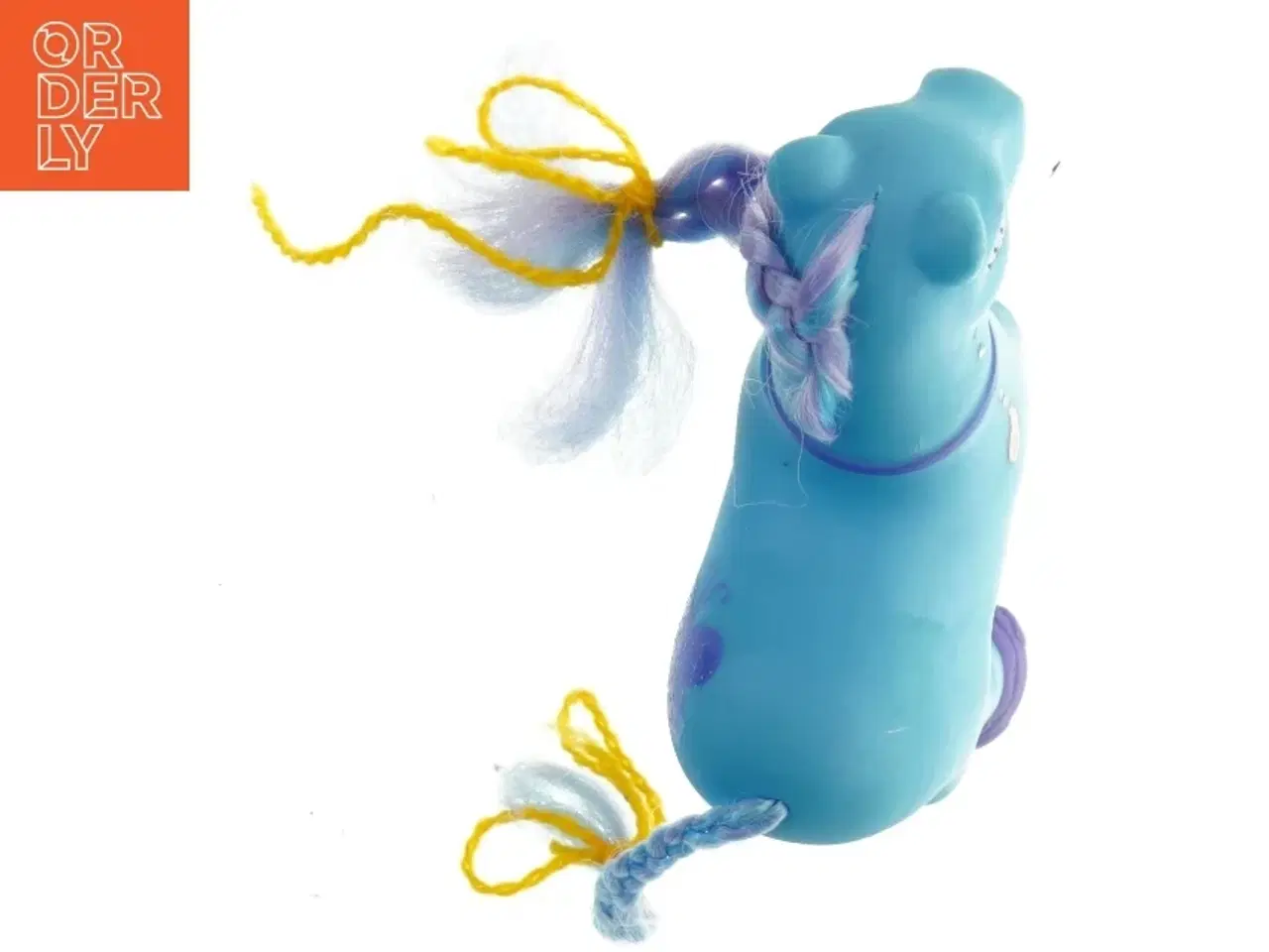 Billede 3 - Blå legetøjshest med fletninger (str. 13x15 cm)