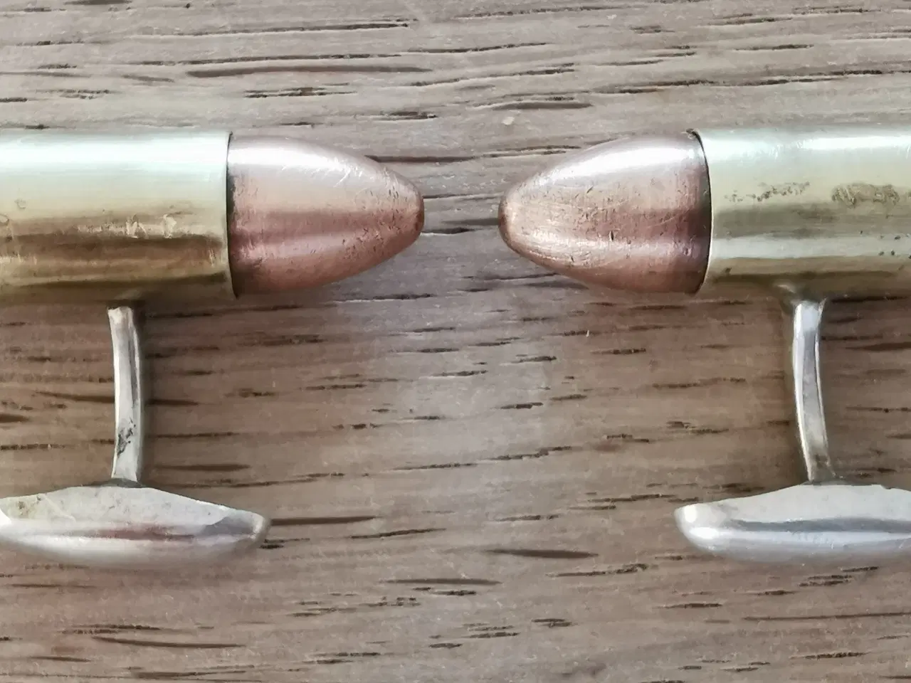 Billede 2 - Manchetknapper – Håndlavet af ægte 9mm kugler