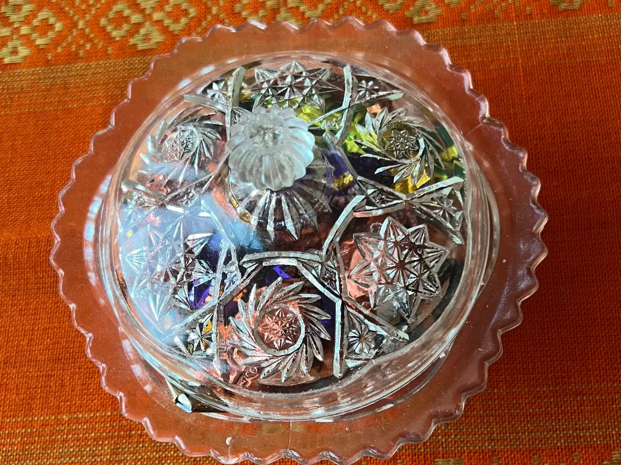 Billede 6 - Dekoreret bonbonniere glas skål med låg